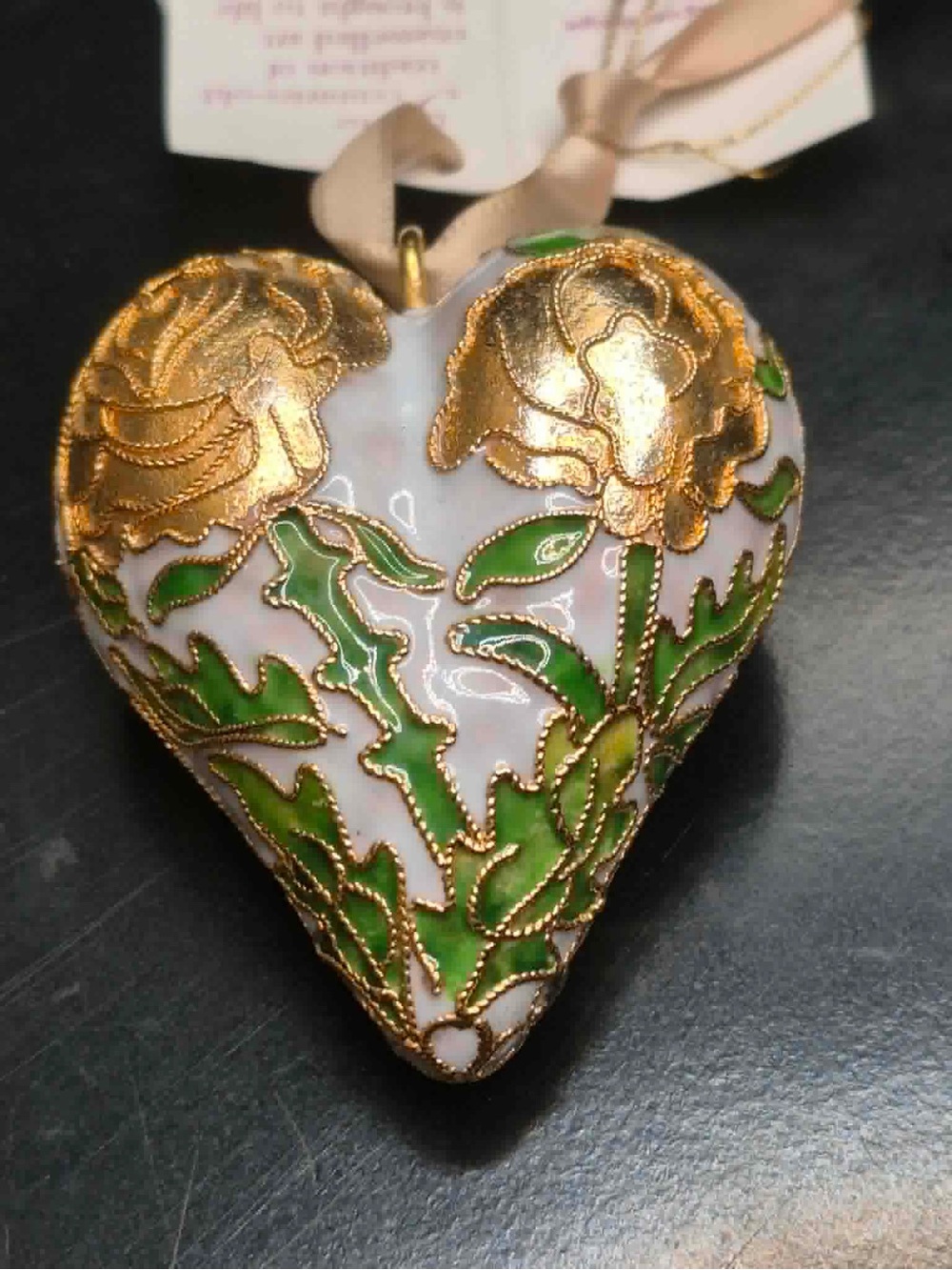 Lot Vintage Victorian Style Cloisonné Ornaments Faberge Type Enamel & Brass 3pcs - Picture 8 of 12